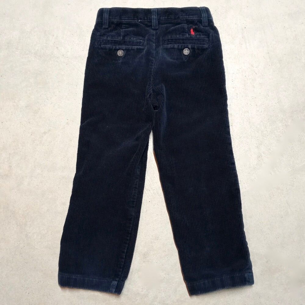 Polo Ralph Lauren Kids Corduroy Pants Size 4/4T Preppy Straight Leg Navy Blue - Picture 3 of 9